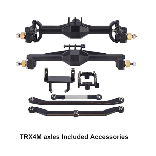 AMK 216.4g Brass TRX4M Axle, Extended 20mm TRX4M Portal Axle, TRX4M Brass Axle with Two Servo Mount Options, for 1/18 RC CrawlerCar TRX4M Axle Upgrade Parts
