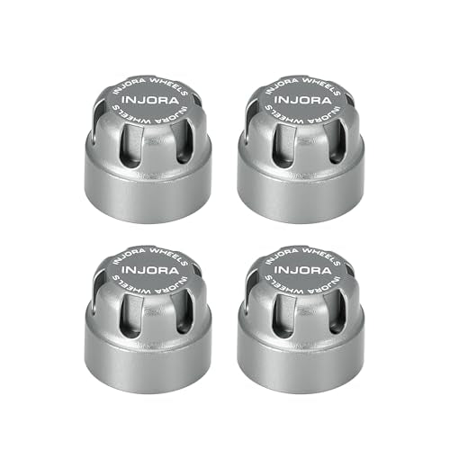 INJORA M2 Wheel Lock Nuts with Aluminum Cap for 1/24 RC Crawlers (Gray) - color: Gray