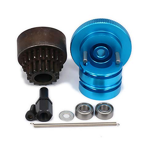 16T-21T Two Speed Clutch Set Bell Shoes Springs Flywheel Bearing for 1/10 RC Car (Blue) - color: Blue