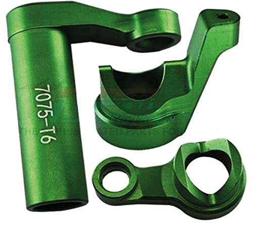 GPM Upgrades 7075-T6 Aluminum Steering Assembly for 1/8 4WD Sledge Monster Truck(95076-4) RC Cars (Green)