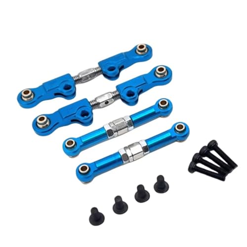 RC Crawlers Models for MJX for Hyper Go 14207 14208 1/14 Metal Adjustable Tie Rod Linkage Link Set RC Car Upgrade Parts Accessories Replacement(Blue) - color: Blue