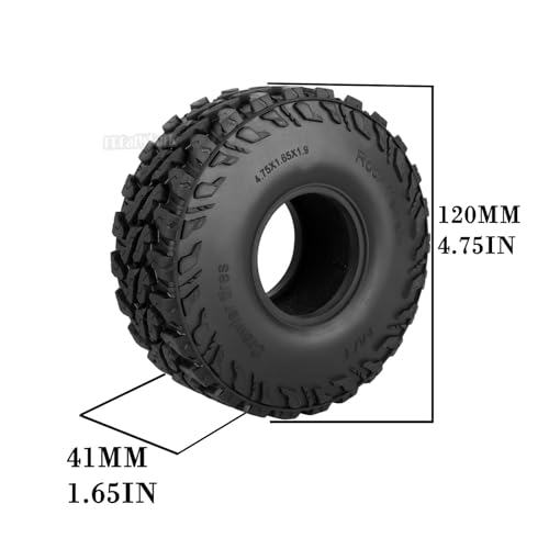 RC 1.9In Soft Rubber Wheel Tires for 1/10 RC Crawler Car SCX10 SCX10 II 90046 SCX10 III AXI03007 SCX10 Pro TRX4 TRX6 D90 Gen7/8 VS4-10 MST CFX,BRCatWPark 4Pcs Soft Rubber Wheel Tires-(E) - style: 4Pcs 1.9 Rubber Wheel - (E)