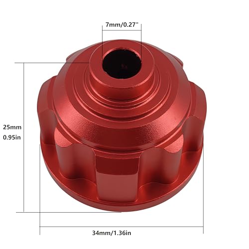Differential Case Housing W224 for Maxx Maxx V2 Maxx Slash WideMaxx (Red) | Aluminum,Front,Center,Rear,1/8 6S,1/10,CNC Machined,Upgrade Parts,High Strength,Precision Fit - color: Red