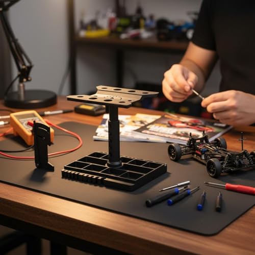 Vehicle Repair Stand Hobby Tool Maintenance Model Car Holder Material 360 Degree Rotation Angle Gauge Convenient Storage Suitable for Workshop Garage Display