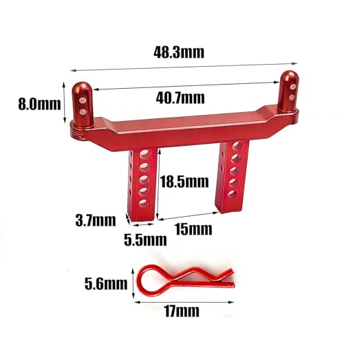 2 Pieces of 1/16 Scale RC Body Post Mounting Kit, Replacement Body Shell for Model 16101 16103, Modified DIY, Red - color: Red