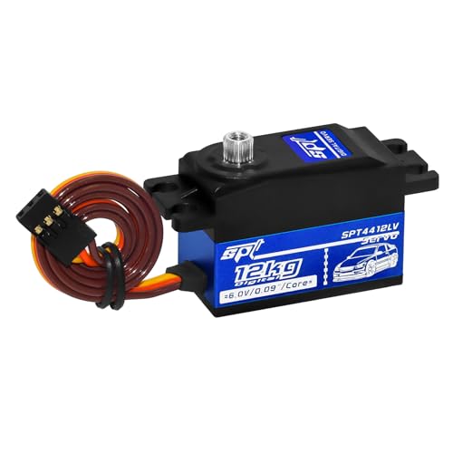 12kg Low Profile Servo RC Digital Servo High Torque Full Metal Gear & Steering Servo Arm for 1/10 RC Car Tamiya Kyosho On-Road Touring Drift Car - size: 12KG Low Profile Servo