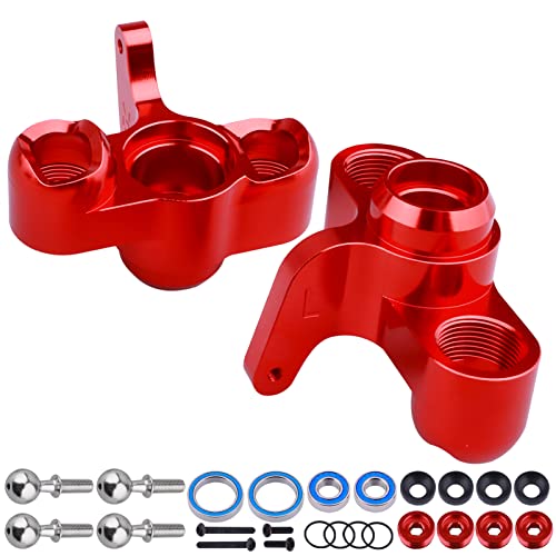 Aluminum Front Steering Blocks Steering Knuckle for Arrma 1/8 Kraton/Outcast/Notorious 6S BLX Upgrades Parts,Replace AR330505 (Red) - color: Red