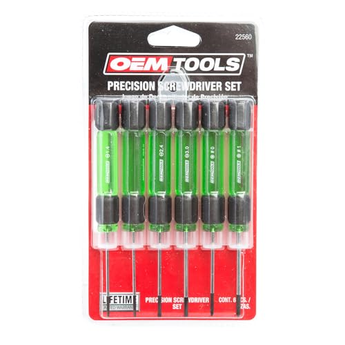 OEMTOOLS 22560 6 Piece Precision Screwdriver Set, Mini Screwdriver Set for Electronics, Eyeglasses, and Small Repairs, Magnetic Tips, Slotted and Phillips Heads, Chrome Vanadium Steel - style: Slotted and Phillips Head