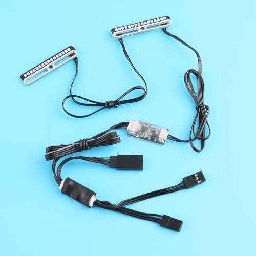 GLOBACT RC LED Light Kit for RC Car Universal Parts, 16 LEDs | Fits Roof Lamp Headlight Tail Light Bumper Light Police Lights, 2 Control Modes, Rich Lighting