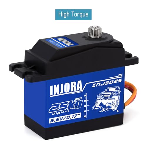 INJORA RC Servo 25KG Digital Servo High Torque RC Parts for 1:10 RC Crawler VP VS4-10 SCX10 Pro SCX10 TRX4 D90 (Control Angle 90°-180°) - size: 25kg(90°-180°)