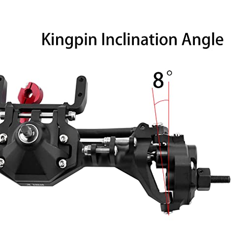 HyBDX CNC Aluminum Alloy Anodized Front and Rear Portal Axle Upgrade for 1/10 RC Rock Crawlers, Compatible with SCX10 II… (Black)