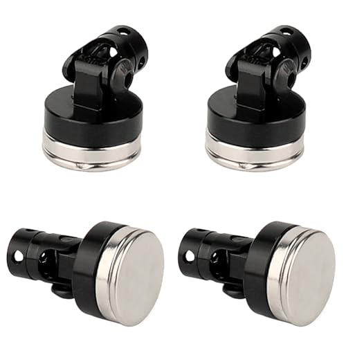 4PCS RC Magnetic Body Post with Clips,Alloy Magnetic Stealth Invisible Body Shell Mount Column Compatible with HSP Redcat Himoto Traxxas SCX10 4WD 1/10 RC Car (Black)