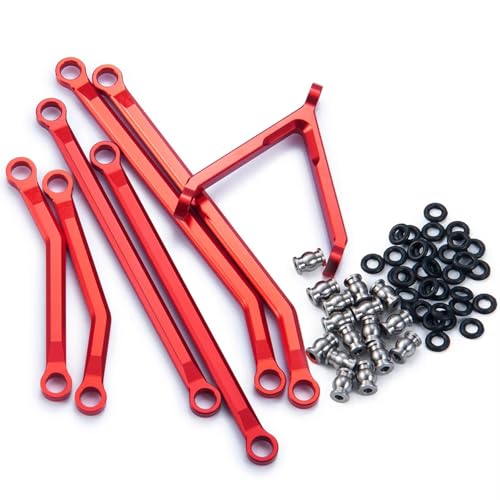 RC Car Toys For Axial For SCX24 90081 For Deadbolt AX00004 1/24 Aluminum High Clearance Chassis Links Set RC Crawler Car Truck Model Parts(Titanium) - color: Titanium