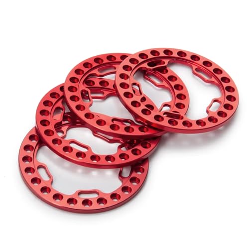 RC Models For TRX-4 For Axial For SCX10 D90 1/10 RC Crawler Car Model Parts 4Pcs/set Metal Alloy Replacement 1.9inch Beadlock Wheel(Red) - color: Red