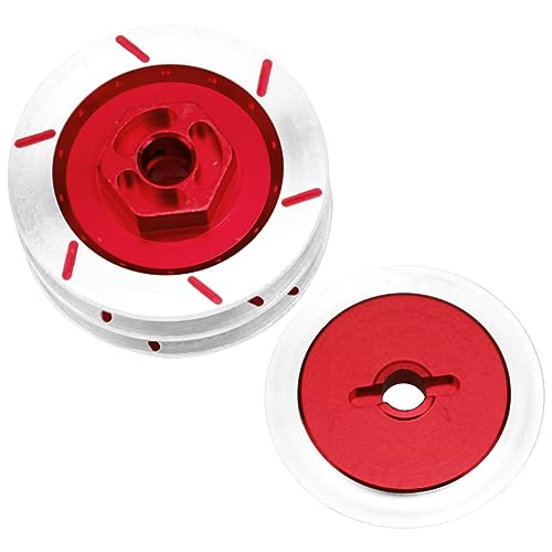4Pack Vgoohobby Aluminum Alloy RC 12mm Hex Hub Wheel Rim Brake Disc Compatible with HSP HPI Traxxas Tamiya 1/10 On-Road Racing Model Car (Red) - color: Red