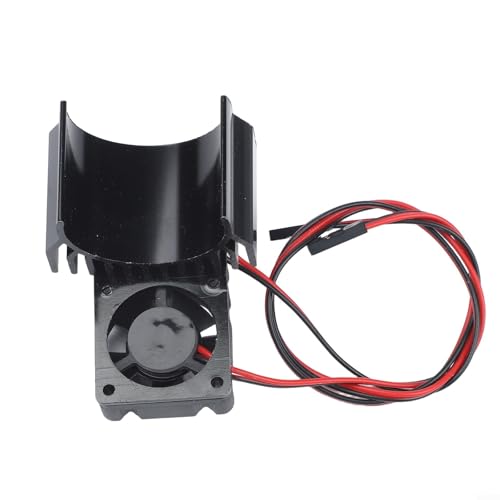 Aluminum RC Motor Heat Sink with Dual 30mm Cooling Fans 1: 10 Cars Compatible Having 540 550 Brushed 3650 3660 Brushless Motors Red(Black) - color: Black