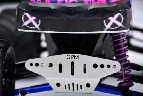 GPM Stainless Steel Front/Rear Chassis Skid Plates 1mm for ARRMA 1/16 Quake Grom Gorgon Grom RC Crawler, Undercarriage Armor Upgrade Parts