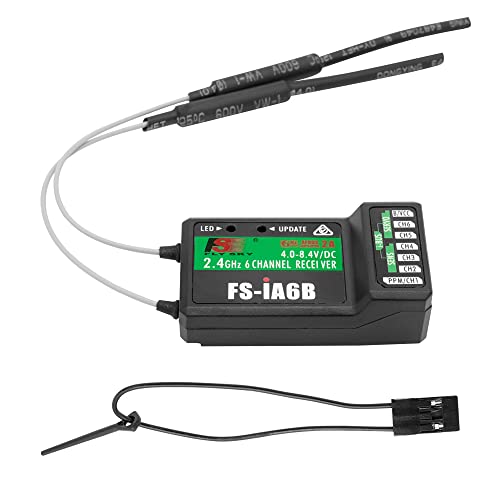 Flysky 6CH FS-iA6B Receiver Fits FS-i4 FS-i6 FS-i6X FS-i10 Transmitter | 2.4G PPM Output Flysky Receiver with iBus Port Fits RC Car RC Boat Remote Control