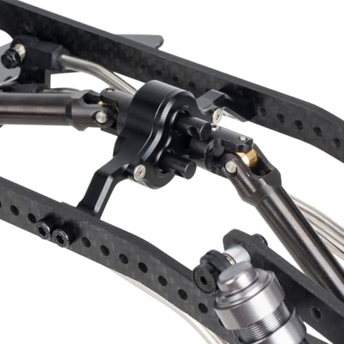 Aluminum Transfer Case Gearbox 70mm Width Underdrive 30% for 1/10 RC Crawler Cheater Rigs LCG Chassis Build DIY Upgrade Parts (Black) - color: Black