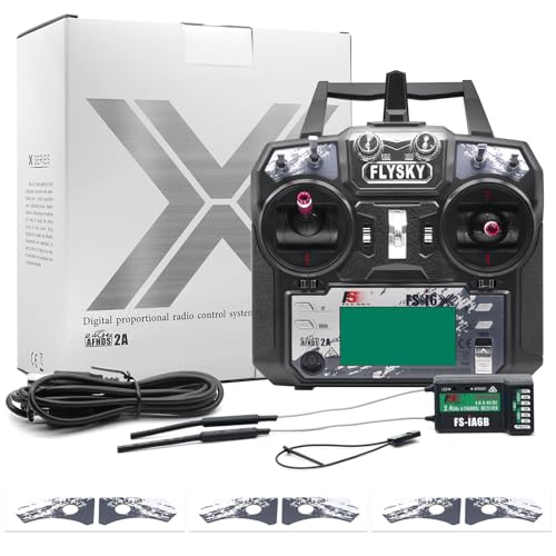 Flysky FS-i6X 6-10CH RC Radio Transmitter Controller with iA6B Receiver | 2.4GHz Fly AFHDS2A System, Fits FPV Drone RC Helicopter Quadcopter Car Boat