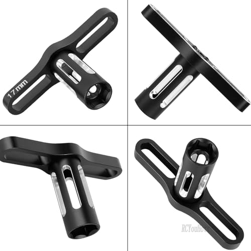 RC Upgrades Part Aluminum 17mm/12mm Wheel Hex/Nuts/Wheel Wrench for 1/8 Jato 4X4,1/10 Rustler/Slash/Stampede/Hoss 4X4 4WD VXL,Hex Hub Adapters Hops Up,Black(#9069#9086) - color: Black-(for 1/10)
