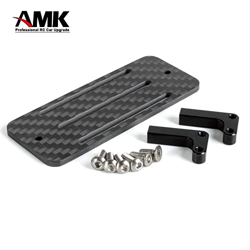 Carbon Fiber Battery Tray ESC Receiver Mount for 1/10 SCX10 RC Crawler Cheater Rigs LCG Chassis Lower Center of Gravity Rails - color: Black