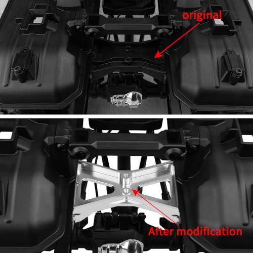 RC Chassis Brace Crossmember Aluminum Alloy Rear Beam Mounts Upgrade Part for 1/10 TRX4 RC Crawler Car Upgrade Replacement Parts (Silver) - color: Silver