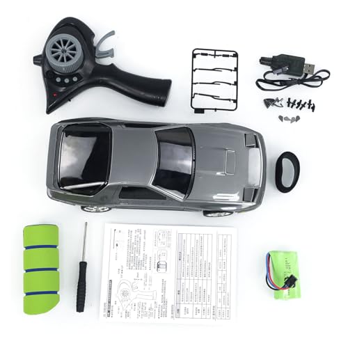 1:18 RX7 RWD RC Drift Car LDRC LD1802 Radio Control Racing Vehicles Gyroscope Hobby Grade Model for Birthday Gift - color: Gray