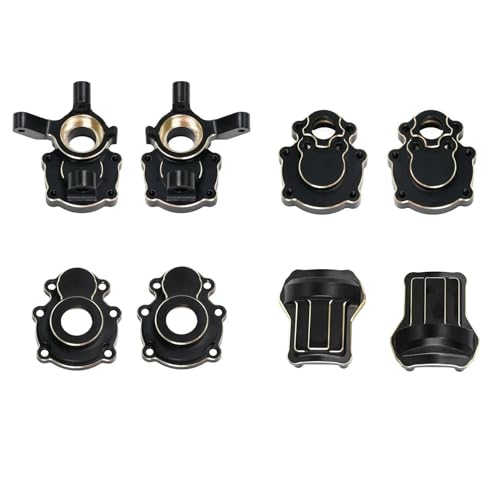 Steering Knuckle Models For FMS FCX10 1/10 Brass Differential Axle Cover Steering Outer Inner Portal Housing RC Crawler Car Upgrade Parts(Rear set) - size: Rear set