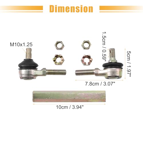 ACROPIX 10cm 3.94" Steering Tie Rod End Tie Rod Link Fit for 50cc 70cc 90cc 110cc 125cc 150cc ATV Quad Four Wheeler with Ball Joint Accessories - Pack of 2 - size: 100mm