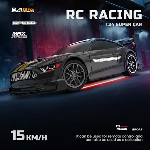 RC Drift Car for Kids, 1:24 Scale Remote Control Car with 2.4GHz Controller, LED Lights, High Speed Racing Toy Car, Easy to Control Drift Vehicle Gift for Boys Girls - size: 1:24 OceanDepth