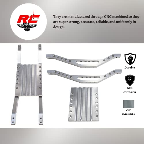 RC Car Aluminum Parts and Accessories for Tmaxx Classic 4910 2.5 or 1.5 Chassis Bottom Braces Machine Finished Also fits Original Emaxx Including Center Skid Plate- RC Car Upgrade Parts