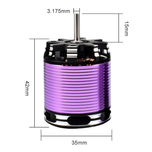 3542 Outrunner Brushless Motor with 80A AM32 ESC, 1630KV/2250KV Options, Compatible with 1/10 and 1/12 RC Crawler Cars (1630KV) - color: 1630KV