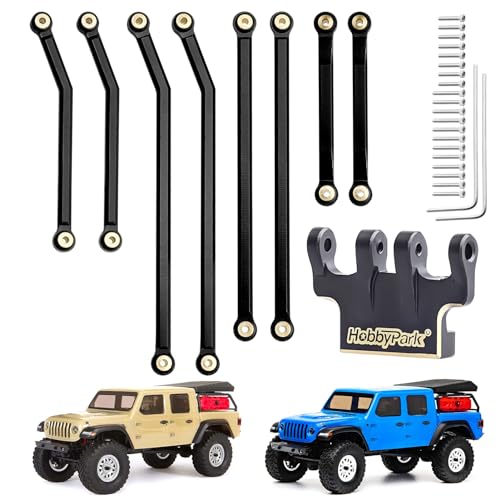 Hobbypark Aluminum High Clearance Links Set & Brass Link Mounts for Axial SCX24 Gladiator 1/24 Crawler Car Upgrade Parts