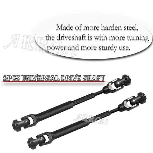 2PCS 67-85MM Universal Drive Shaft RC Upgrades for 1/10 SCX10 SCX10-II D90 Gen7 /Pro Rc 4WD GEN8 RC Crawler,RC Upgrade Parts Hop-Ups,Steel Full Metal Drive Shaft,Black (67-85 MM,2PCS) - size: 67-85 MM (2.64" to 3.34")