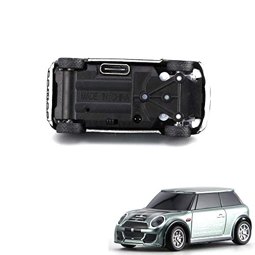 Turbo Racing 1:76 Mini Car, Radio Remote Control Micro Car, Racing Experience Car with 2 Replaceable Body Shell, Anti-Stress Desk RC Car for Gift (Green)
