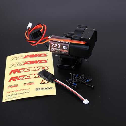 RCAWD Full Metal 2-Speed Transmission Gearbox with Base for FMS 1/18 Crawler Parts(Black - color: Black