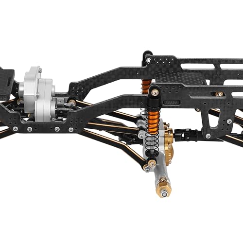LCG 6x6 8×8 Carbon Fiber Chassis Frame with Metal Axles for 1/24 RC Crawler Car Axial SCX24 Refit Kit (6X6 Silver) - color: 6x6 Silver