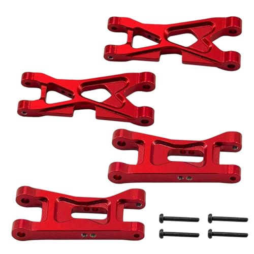 Front Rear Suspension Arms Set Meta Aluminum for Losi Micro b Upgrades Parts 1/24 Accessories Rc Car 2WD Buggy RTR LOS00007 Rep(Red) - color: Red