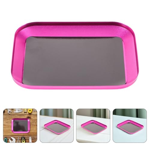 Outanaya 2pcs Aluminum Alloy Magnet Tray Parts Holder for Model Building Repair Tools Efficient Storage