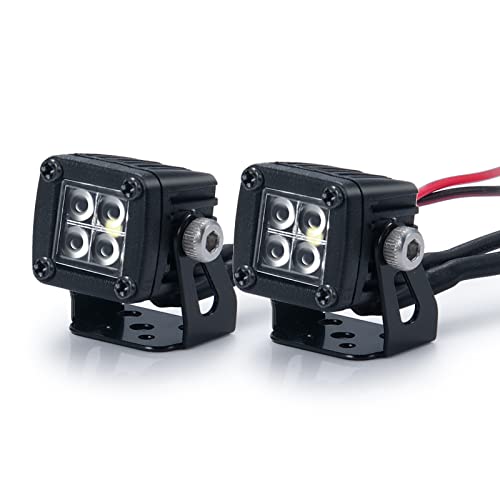 RC Car LED Lights Headlights Headlamp Square Lens Spotlight 4PCS Compatible with 1/10 RC Crawler Car TRX4 TRX6 Axial SCX10 90046 RR10 D90 Upgrades Parts (A-4 Holes) - color: A-4 Holes