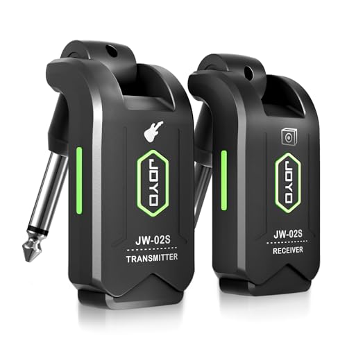 JOYO 5.8GHz Wireless Guitar System Rechargeable Transmitter Receiver with 4 Channels, Low Latency, 48kHz/24Bit, 65ft Range, 6 Hour Battery for Electric Guitar & Bass (JW-02S) - style: 5.8GHz