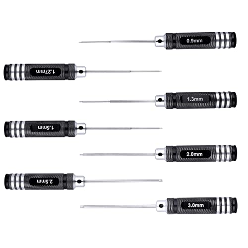 Hex Screwdriver Set 0.9mm 1.27mm 1.3mm 1.5mm 2.0mm 2.5mm 3.0mm 7pcs Hex Head Allen Wrench RC Tools Kit Fit Traxxas Arrma Axial Losi Redcat