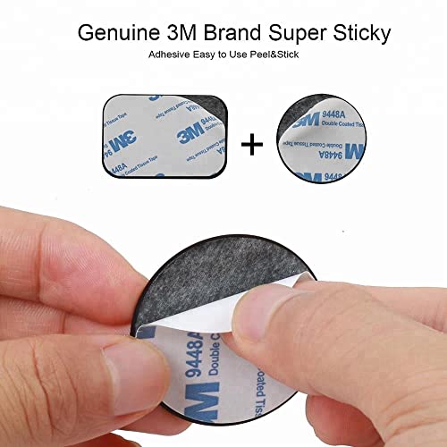 SALEX Replacement Metal Plates Set for Magnetic Car Phone Holders, Wall & Air Vent Mounts, Cases, Magnets. Kit of 4 Black Round Iron Discs Without Holes. 3M Adhesive Backing. Matte Steel Sheets 4 Pack - color: Round / 4 Pack
