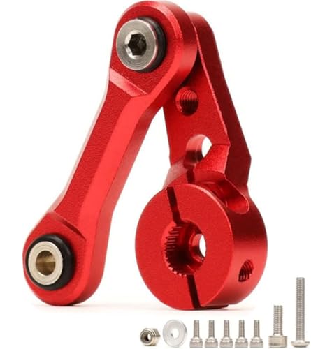 Aluminum 25T Servo Horn & Steering Linkages Tie Rod for Arrma 1/7 Infraction Felony Limitless 1/8 KRATON Notorious Outcast Talion and EXB Cars Upgrades Part,Replace #AR340061 AR330230(Red) - color: Red