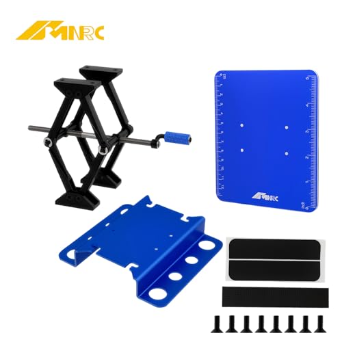 Alum Adjustable RC Car Stand Repair Work Station for 1/12 1/10 Slash TRX4 Axial Arrma Redcat Losi Series Workstation Upgrades Part Blue - color: Blue