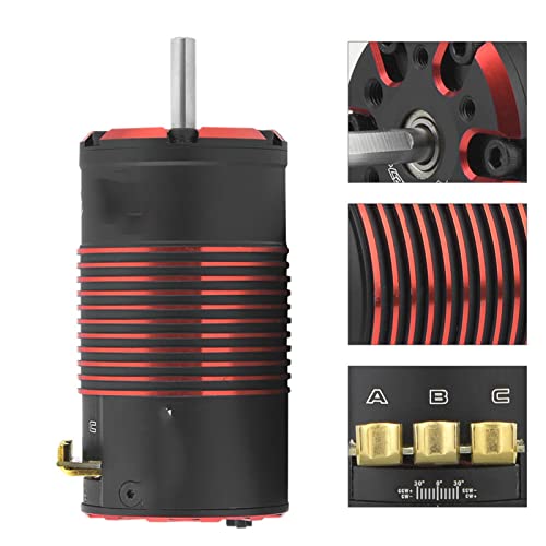 4274 V2 Brushless Sensored Motor, 4 Pole, High for 1/8 On Road RC Car, ABEC5 Bearing, CNC Machined Heatsink, Explosion Proof Rotor, Waterproof Design (1950kv)