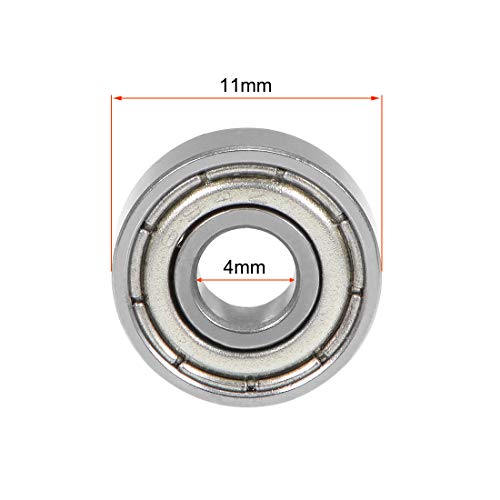 uxcell 694ZZ Deep Groove Ball Bearing 4x11x4mm Double Shielded Chrome Steel Bearings 5-Pack - size: 4mmx11mmx4mm