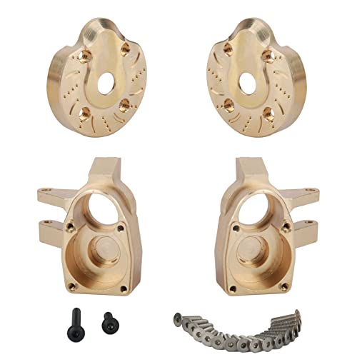 kingsea Brass Inner Outer Portal Drive Housing Steering Knuckle Compatible with Axial SCX10III AXI03007 Capra Unlimited Trail Buggy UTB 1/10 RC Crawler Brass Weights Upgrade Parts(4pcs/kit,200g)