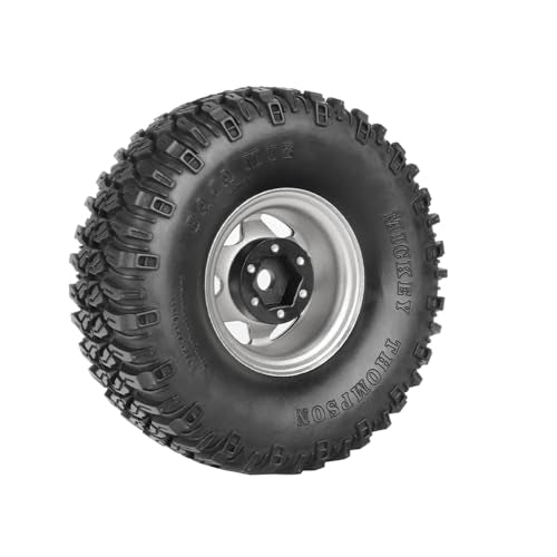 4PCS 1.55 Inch Aluminum Alloy Beadlock Wheel Rim Tyre and 95mm Rubber Tires Set for 1/10 RC Rock Crawler Car Upgrade Parts for Tamiya Axial AX90069 D90 TF2 CC01 LC70(6Spoke-Silver) - color: 6spoke-silver
